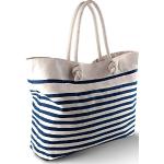 Marineblaue Maritime Strandtaschen & Badetaschen mit Reißverschluss für Damen 