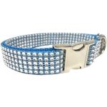 Royalblaue Elegante Strasshalsbänder für Hunde aus Metall graviert 