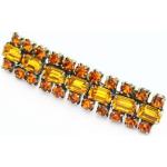 Orange Juwelier Harnisch Rechteckige Broschen mit Strass 