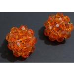Orange Elegante Strass Ohrringe aus Kristall mit Strass 