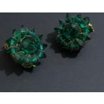 Grüne Elegante Juwelier Harnisch Strass Ohrringe aus Kristall mit Strass für Damen 