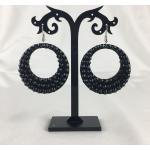 Schwarze Strass Ohrringe aus Kristall mit Strass handgemacht für Damen 