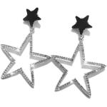 Silberne Sterne Strass Ohrringe mit Strass 