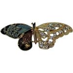 Goldene Schmetterling Broschen mit Insekten-Motiv aus Emaille mit Strass 