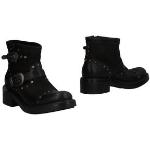 Reduzierte Schwarze Unifarbene STRATEGIA Runde Blockabsatz Stiefeletten & Boots mit Nieten mit Nieten mit Schnalle aus Leder für Damen Größe 37 