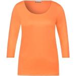 Orange Langärmelige Street One Basic-Shirts für Damen Übergrößen 