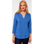 Reduzierte Blaue Street One V-Ausschnitt Blusenshirts & Schlusen aus Denim für Damen Größe XS 