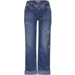Blaue Casual Street One Straight Leg Jeans aus Baumwolle für Damen Weite 28, Länge 28 