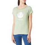 Reduzierte Grüne Langärmelige Street One T-Shirts mit Glitzer aus Viskose für Damen Größe S 