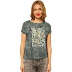Reduzierte Olivgrüne Kurzärmelige Street One T-Shirts aus Denim für Damen Größe S 
