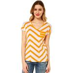 Reduzierte Gelbe Street One V-Ausschnitt Shirts mit Tasche für Damen Größe S 
