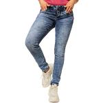 Reduzierte Indigofarbene Casual Street One Slim Fit Jeans aus Denim für Damen Weite 30 