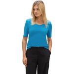 Reduzierte Blaue Kurzärmelige Street One V-Ausschnitt T-Shirts für Damen Größe M 