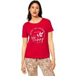 Reduzierte Rote Kurzärmelige Street One T-Shirts aus Baumwolle für Damen Größe S 
