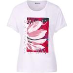 Reduzierte Weiße Kurzärmelige Street One T-Shirts mit Glitzer für Damen Größe L 