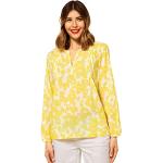 Reduzierte Gelbe Blumenmuster Langärmelige Street One Tunika-Blusen für Damen Größe S 