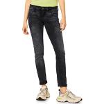 Reduzierte Schwarze Casual Street One Slim Fit Jeans aus Denim für Damen Weite 28 