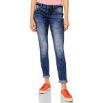 Reduzierte Indigofarbene Casual Street One Slim Fit Jeans aus Denim für Damen Weite 33 