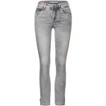 Graue Street One Slim Fit Jeans mit Knopf aus Denim für Damen Weite 30 