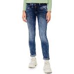 Indigofarbene Casual Street One Slim Fit Jeans aus Denim für Damen Weite 32 