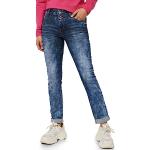 Reduzierte Blaue Street One Jane Slim Fit Jeans mit Reißverschluss aus Denim für Damen Weite 28 