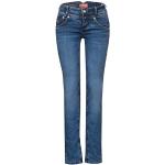 Blaue Street One Iowa Straight Leg Jeans mit Reißverschluss aus Denim für Damen Weite 32 