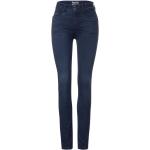 Dunkelblaue Street One Slim Fit Jeans aus Denim für Damen Weite 27, Länge 28 