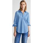 Blaue Gestreifte Elegante Langärmelige Street One Hemdblusen mit Knopf aus Baumwollmischung für Damen Größe XS 