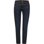 Indigofarbene Casual Street One Jane Capri-Jeans mit Reißverschluss aus Denim für Damen Größe XXL Weite 25 