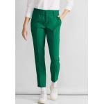Grüne Unifarbene Loose Fit Street One Paperbag-Hosen mit Reißverschluss aus Twill für Damen Größe XS 