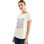 Reduzierte Weiße Kurzärmelige Street One T-Shirts mit Pailletten für Damen Größe M 