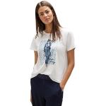 Reduzierte Weiße Kurzärmelige Street One T-Shirts aus Baumwollmischung für Damen Größe L 