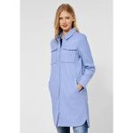 Blaue Unifarbene Casual Street One Maxi Winterjacken aus Polyester mit Kapuze für Damen 