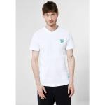 Weiße Unifarbene Casual Kurzärmelige Street One V-Ausschnitt T-Shirts aus Baumwolle mit Kapuze für Herren Größe XXL 