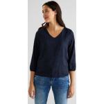 Reduzierte Blaue 3/4-ärmelige Street One V-Ausschnitt Blusenshirts & Schlusen für Damen Größe XS 