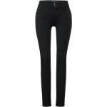 Schwarze Street One Slim Fit Jeans aus Denim für Damen Weite 29, Länge 28 