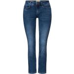 Indigofarbene Street One Slim Fit Jeans mit Reißverschluss aus Baumwolle für Damen Einheitsgröße 
