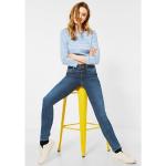 Indigofarbene Unifarbene Casual Street One Slim Fit Jeans mit Reißverschluss für Damen Größe XXL 