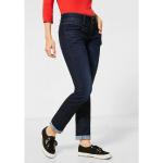Blaue Casual Street One Jane Stretch-Jeans mit Reißverschluss aus Denim für Damen Weite 28 