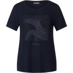 Blaue Melierte Street One T-Shirts aus Jersey für Damen Größe M 