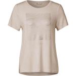 Sandfarbene Melierte Street One T-Shirts aus Jersey für Damen Größe M 