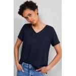 Gepunktete Elegante Kurzärmelige Street One V-Ausschnitt Shirts mit Tasche aus Polyester für Damen für den für den Sommer 