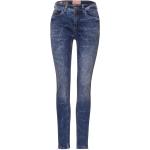 Indigofarbene Street One York Slim Fit Jeans mit Reißverschluss aus Denim für Damen 