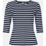 Blaue Gestreifte Maritime 3/4-ärmelige modAS Ringelshirts aus Baumwolle für Damen 