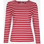 Rote Gestreifte Maritime Langärmelige modAS Ringelshirts aus Baumwolle für Damen 
