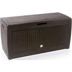 Braune Auflagenboxen & Gartenboxen 301l - 400l aus Polyrattan mit Deckel 