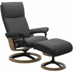 Schwarze Stressless Sessel mit Hocker matt aus Buche 