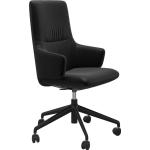 Schwarze Stressless Bürostühle & Schreibtischstühle aus Leder mit Armlehne Breite 100-150cm, Höhe 100-150cm, Tiefe 50-100cm 