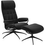 Stressless London Sessel High Back Star mit Hocker - 5-Sternfuß schwarz matt, 50 schwarz
