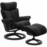 Stressless Magic M Signature Sessel wahlweise mit Hocker - Buche Holzfarbe Grau, Metall schwarz matt, ohne Zusatzausstattung schwarz